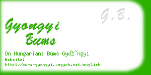 gyongyi bums business card